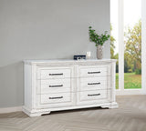 McKinney Vintage White 6-Drawer Bedroom Dresser Cabinet from Coaster - Luna Furniture