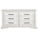 McKinney Vintage White 6-Drawer Bedroom Dresser Cabinet from Coaster - Luna Furniture