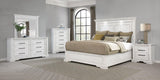 McKinney Vintage White Eastern King LED Light Panel Bed from Coaster - Luna Furniture