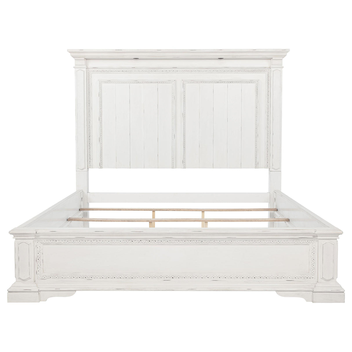 McKinney Vintage White Eastern King LED Light Panel Bed from Coaster - Luna Furniture