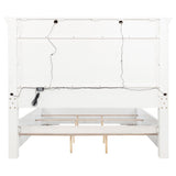 McKinney Vintage White Queen LED Light Panel Bed from Coaster - Luna Furniture