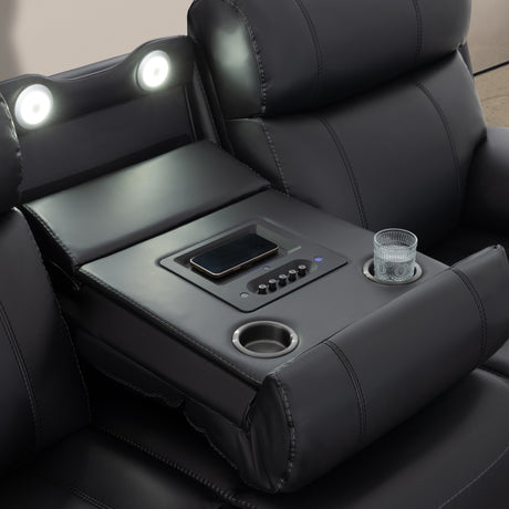 Zenith Power Home Theater Sofa with Built-In Speakers, Lighting and Vibration. from Steve Silver - Luna Furniture
