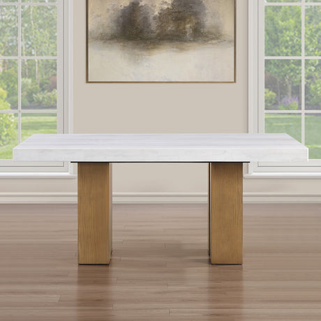 Artemis Tan/White Marble Top Dining Table from Steve Silver - Luna Furniture
