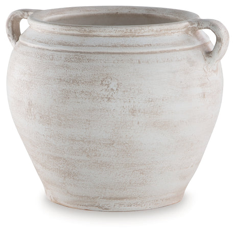 Meadie Distressed White Vase from Ashley - Luna Furniture