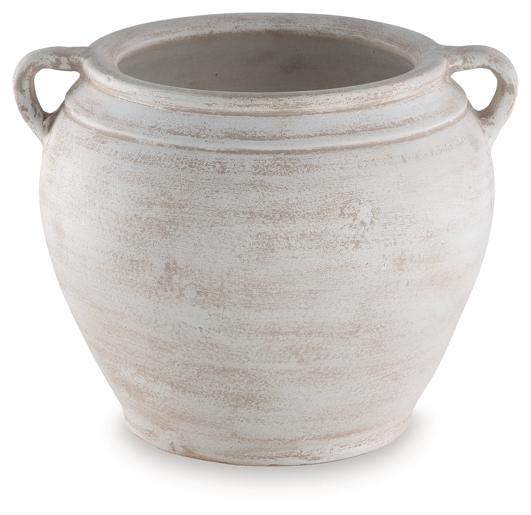 Meadie Distressed White Vase from Ashley Furniture - Luna Furniture