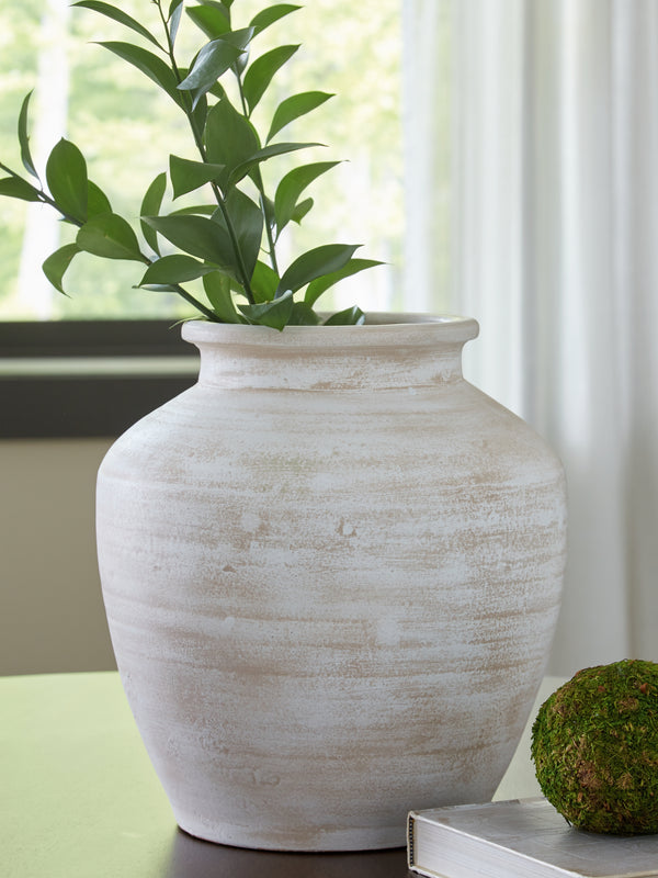 Meadie Distressed White Vase