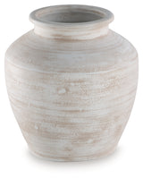 Meadie Distressed White Vase from Ashley Furniture - Luna Furniture