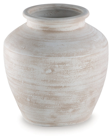 Meadie Distressed White Vase from Ashley - Luna Furniture