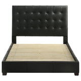 Medley Black Genuine Leather Eastern King Platform Bed from Coaster - Luna Furniture