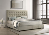 Medley Tan Genuine Leather Eastern King Platform Bed from Coaster - Luna Furniture