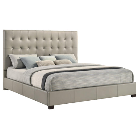 Medley Tan Genuine Leather Eastern King Platform Bed from Coaster - Luna Furniture