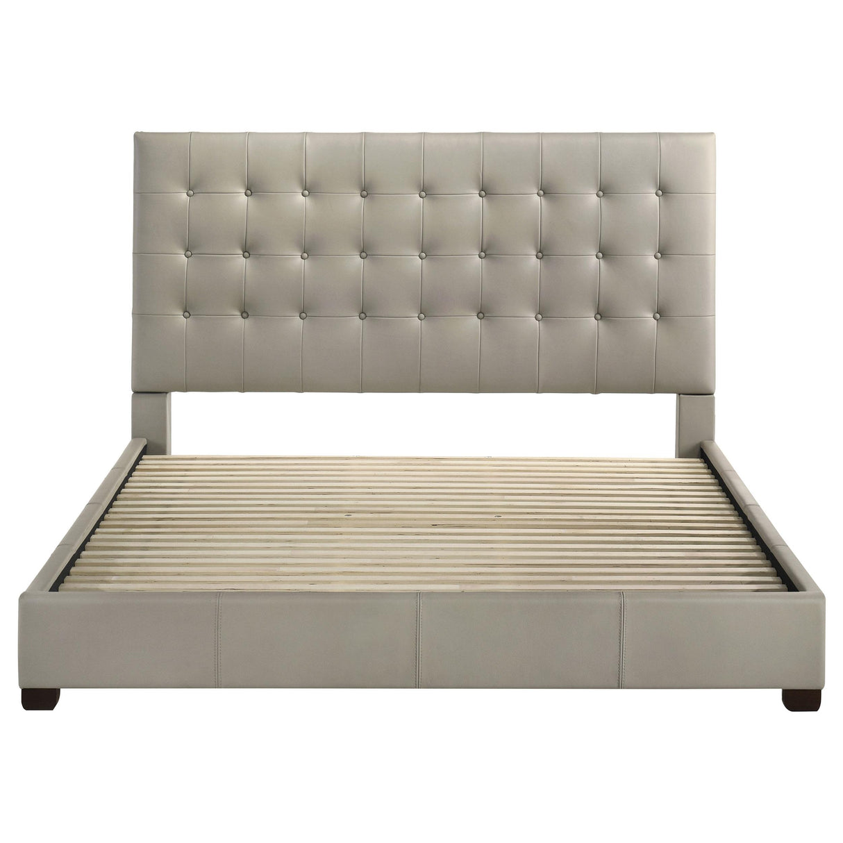 Medley Tan Genuine Leather Eastern King Platform Bed from Coaster - Luna Furniture