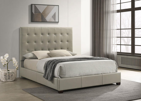Medley Tan Genuine Leather Queen Panel Platform Bed from Coaster - Luna Furniture