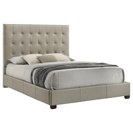 Medley Tan Genuine Leather Queen Panel Platform Bed from Coaster - Luna Furniture