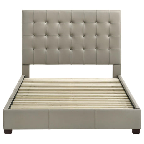 Medley Tan Genuine Leather Queen Panel Platform Bed from Coaster - Luna Furniture