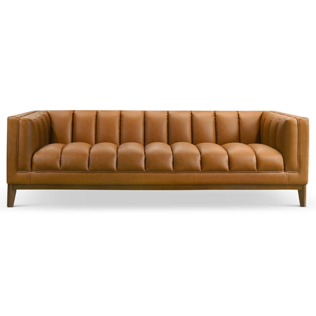 Melissa Cognac Vegan Leather Modern Sofa from Ashcroft Furniture - Luna Furniture