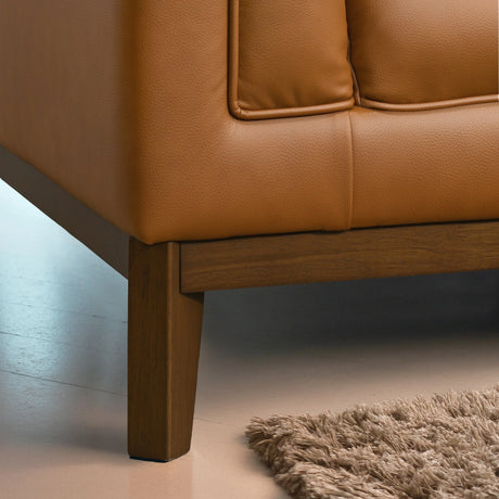 Melissa Cognac Vegan Leather Modern Sofa from Ashcroft Furniture - Luna Furniture