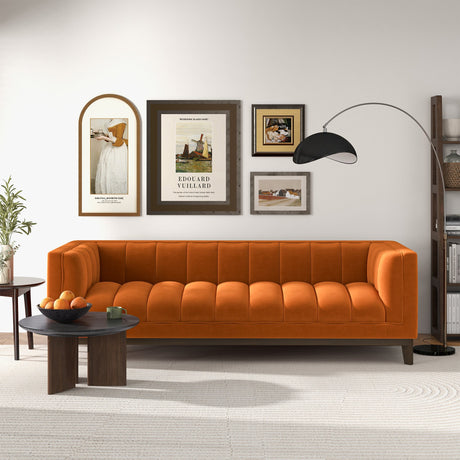 Jersey Orange Velvet Sofa from Ashcroft Furniture - Luna Furniture