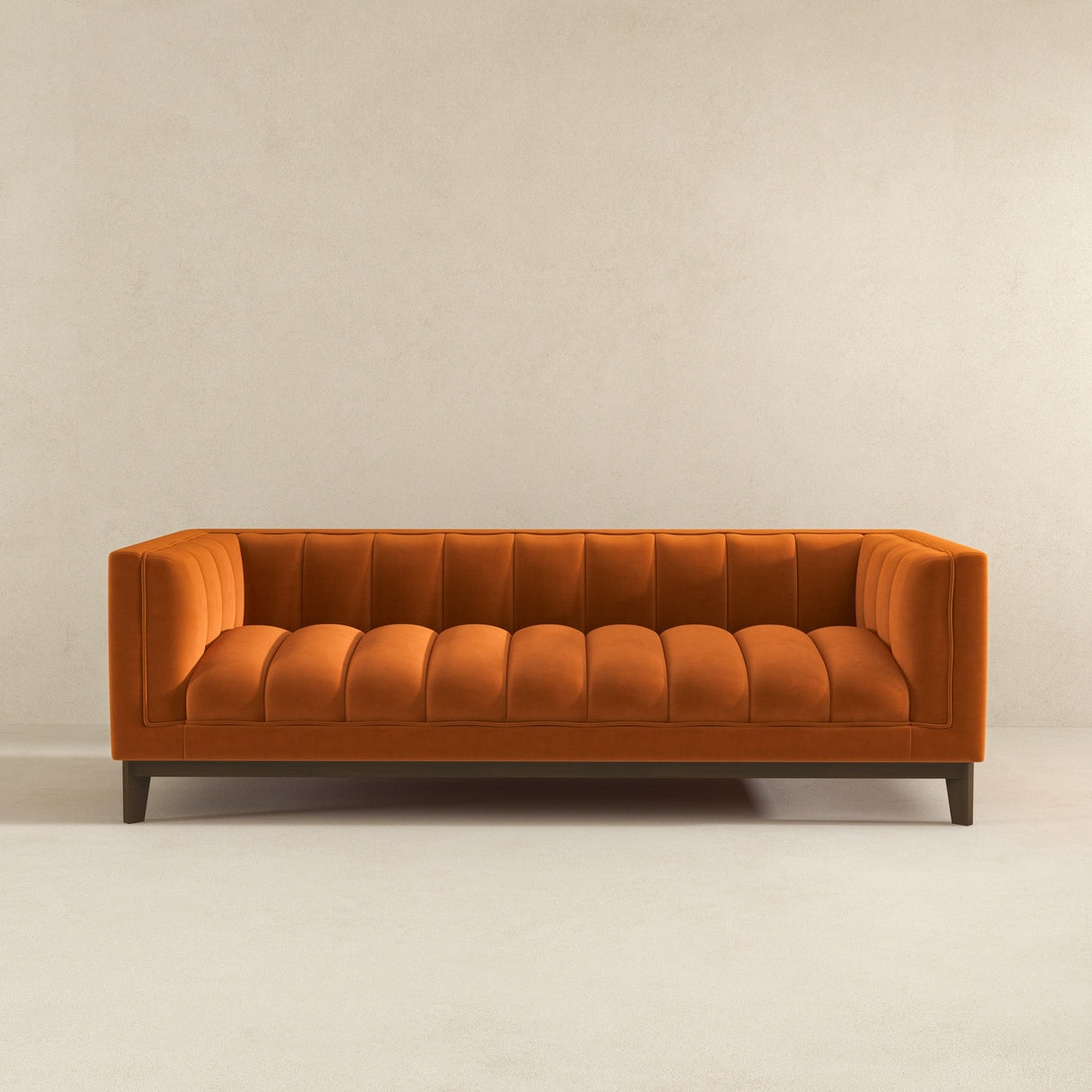 Jersey Orange Velvet Sofa from Ashcroft Furniture - Luna Furniture