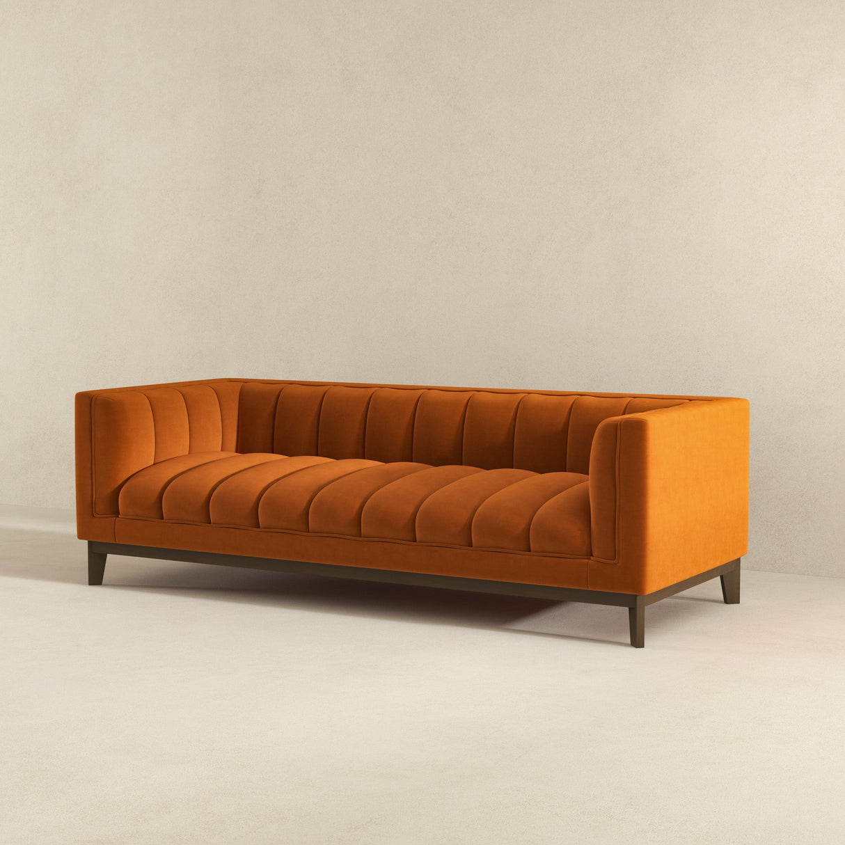 Jersey Orange Velvet Sofa from Ashcroft Furniture - Luna Furniture