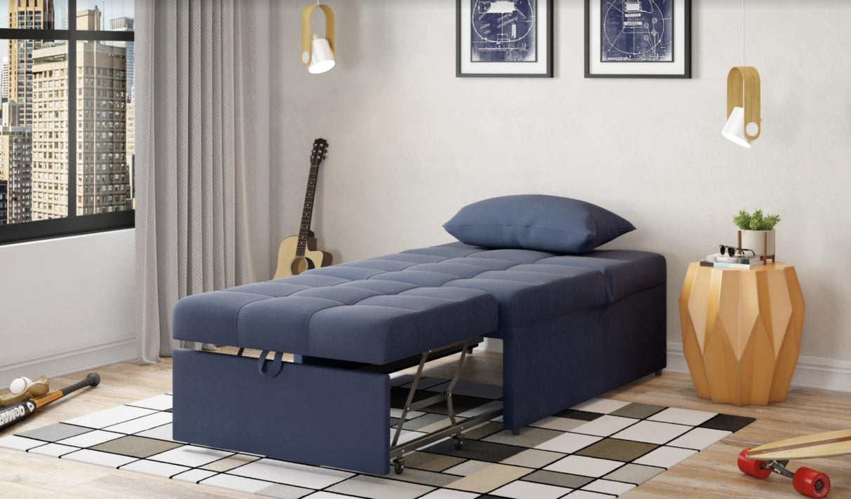 Mello Corvet Navy Pull Out Chair from Bellona - Luna Furniture