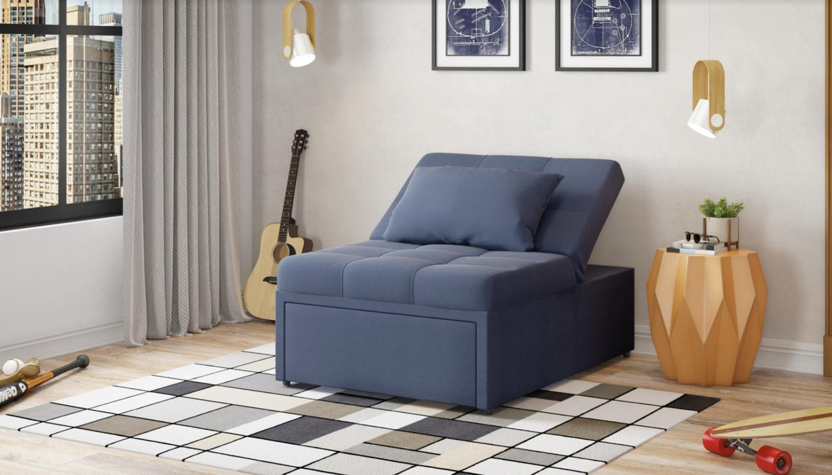 Mello Corvet Navy Pull Out Chair from Bellona - Luna Furniture