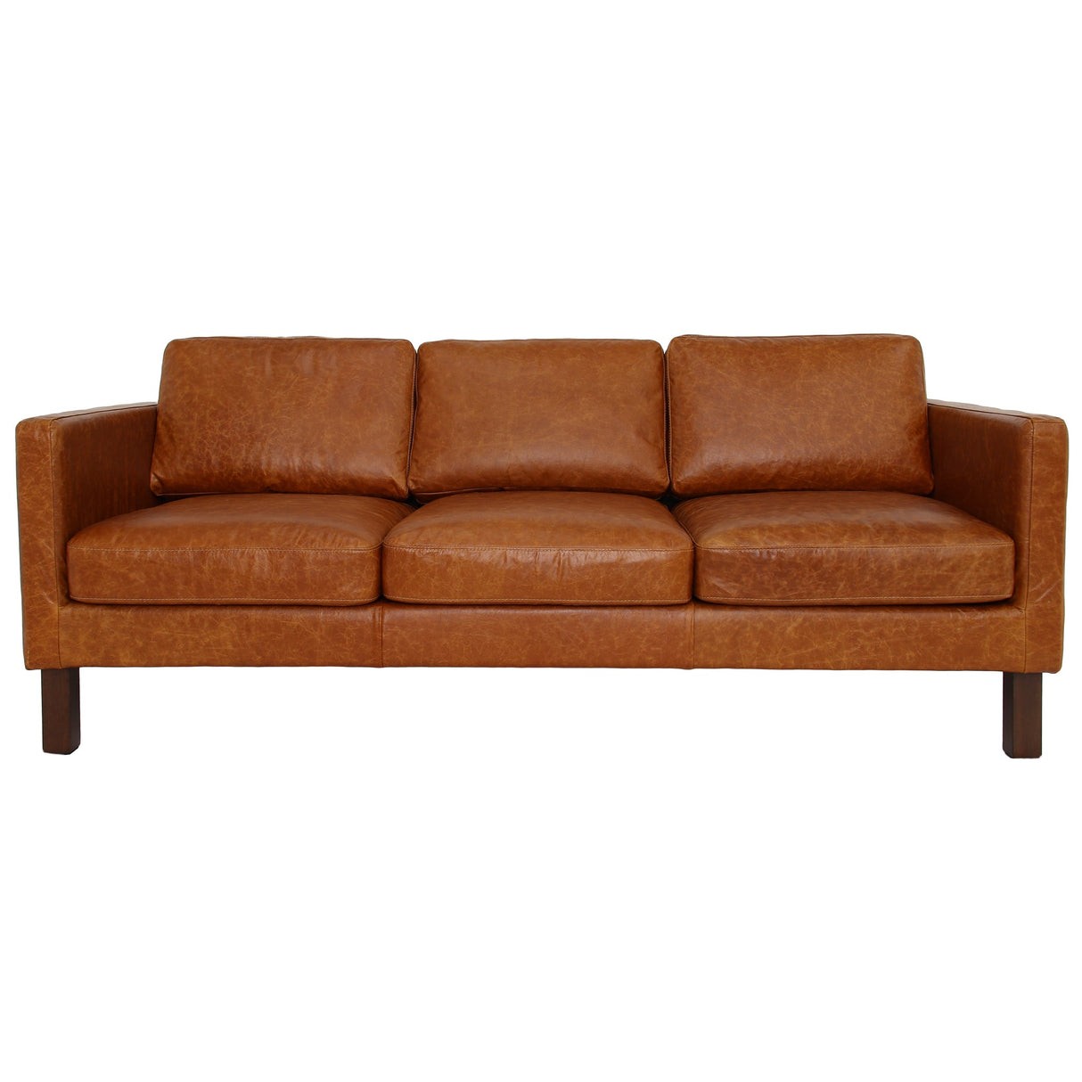 Memphis Cognac Waxy Leather Sofa from Midinmod - Luna Furniture