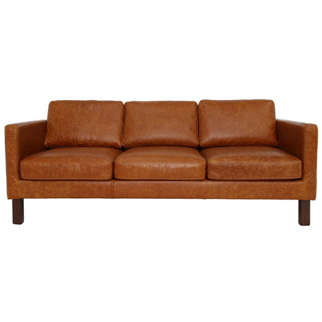 Memphis Cognac Waxy Leather Sofa from Midinmod - Luna Furniture