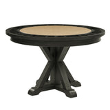 Rylie Black 48" Round Counter Dining Table with 4 Drawers and Game Top from Steve Silver - Luna Furniture