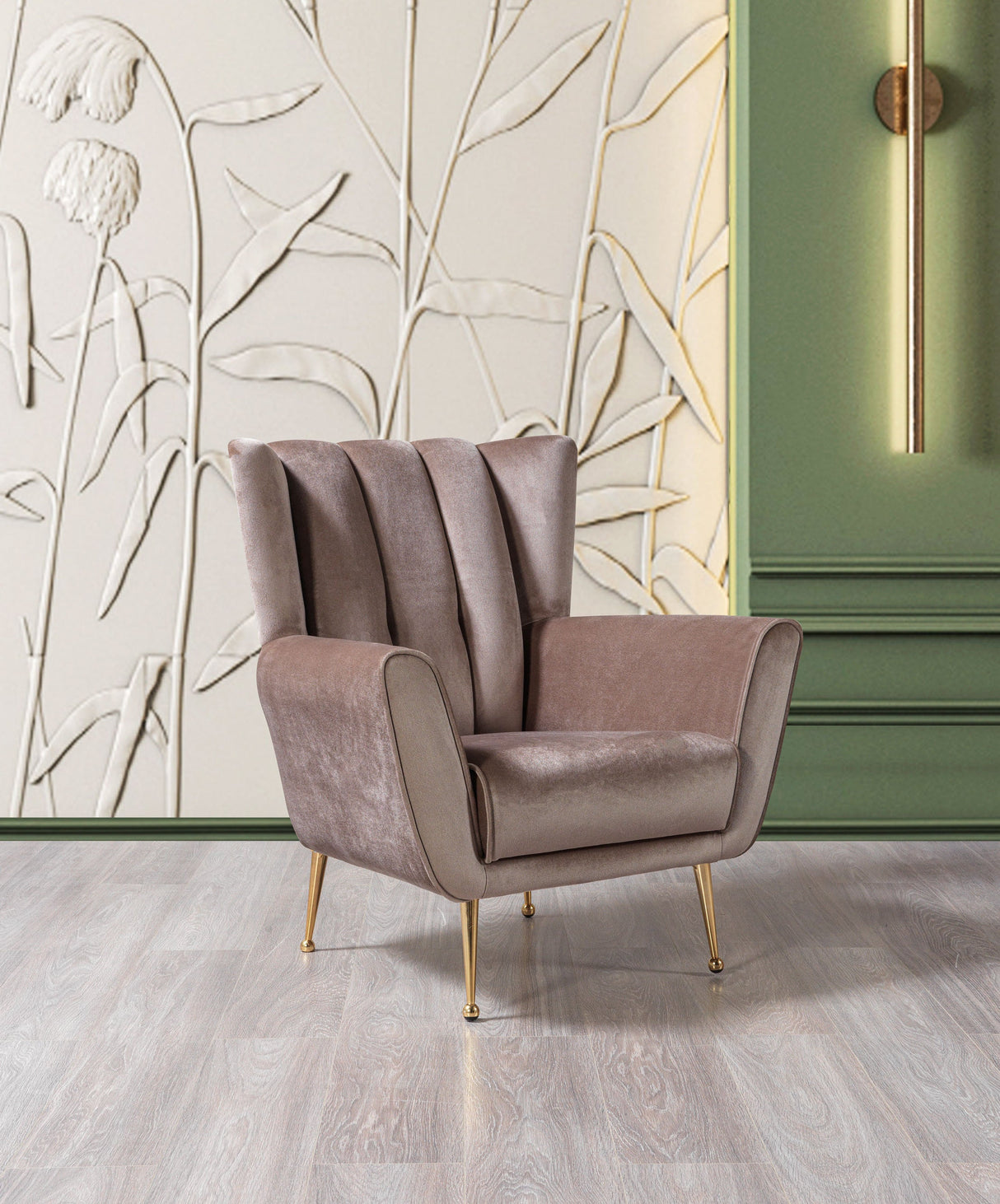Merida Coffee Velvet Chair from Nova Furniture - Luna Furniture