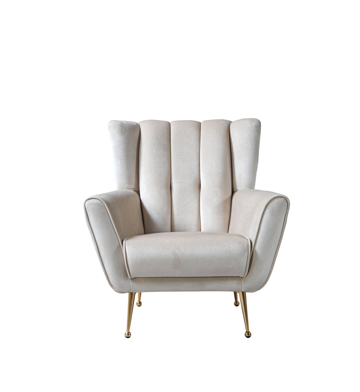Merida Ivory Velvet Chair from Nova Furniture - Luna Furniture