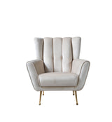 Merida Ivory Velvet Chair from Nova Furniture - Luna Furniture