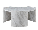 Merino Faux-Marble Round Cocktail Table from Steve Silver - Luna Furniture