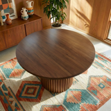 Merlin Walnut Solid Wood Round Dining Table from Ashcroft Furniture - Luna Furniture