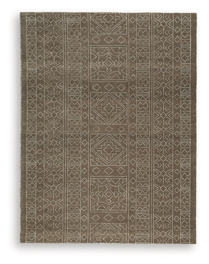 Merrittman Brown/Ivory Large Rug from Ashley Furniture - Luna Furniture