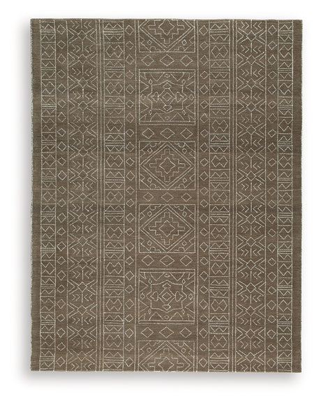 Merrittman Brown/Ivory Large Rug from Ashley Furniture - Luna Furniture