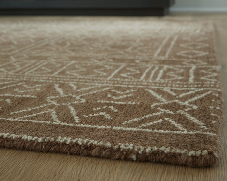 Merrittman Brown/Ivory Large Rug from Ashley Furniture - Luna Furniture
