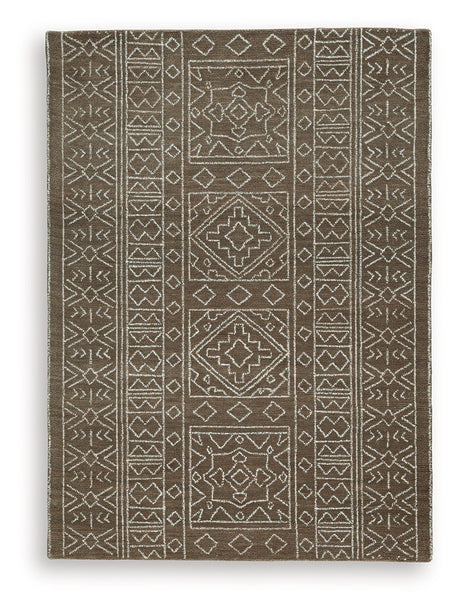 Merrittman Brown/Ivory Medium Rug from Ashley Furniture - Luna Furniture