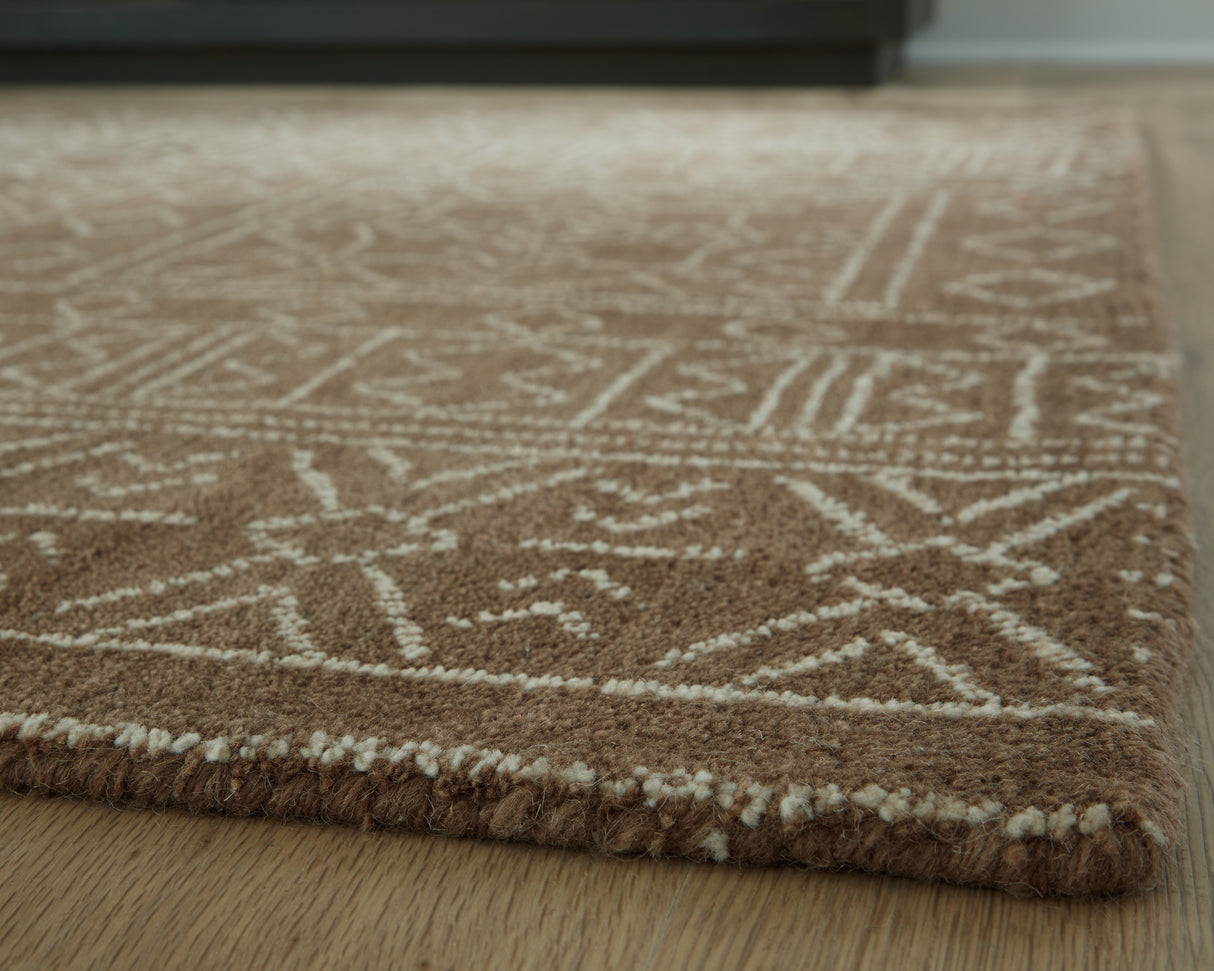 Merrittman Brown/Ivory Medium Rug from Ashley Furniture - Luna Furniture