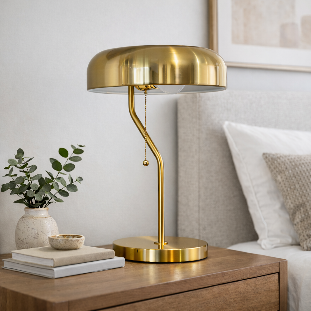 Metro Table lamp with Gold outer and White inner from Ashcroft Furniture - Luna Furniture
