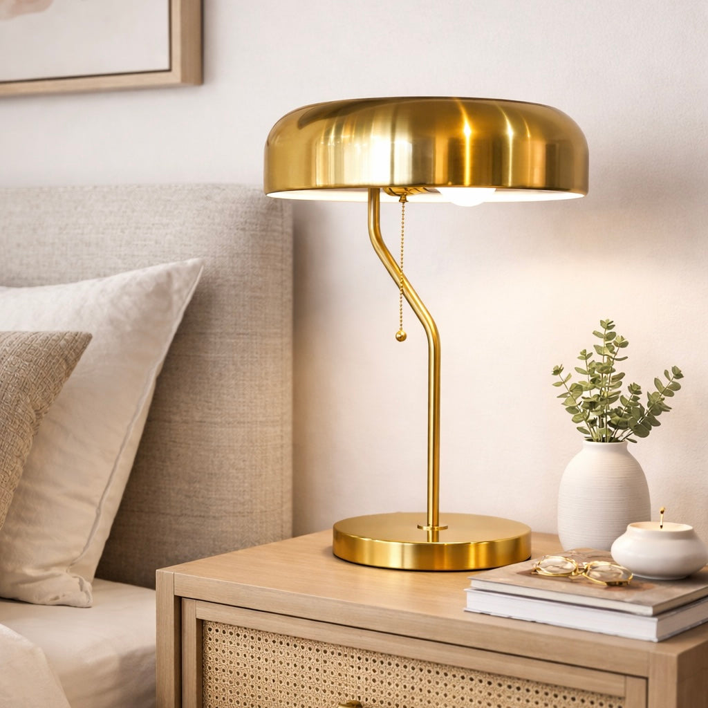 Metro Table lamp with Gold outer and White inner from Ashcroft Furniture - Luna Furniture