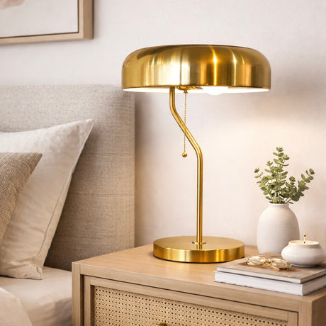 Metro Table lamp with Gold outer and White inner from Ashcroft Furniture - Luna Furniture