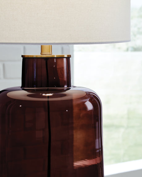 Mette Brown/Gold Finish Table Lamp from Ashley - Luna Furniture