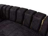 Michelle Black Velvet 3-Piece Curved 165" Sectional from Nova Furniture - Luna Furniture