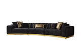 Michelle Black Velvet 3-Piece Curved 165" Sectional from Nova Furniture - Luna Furniture