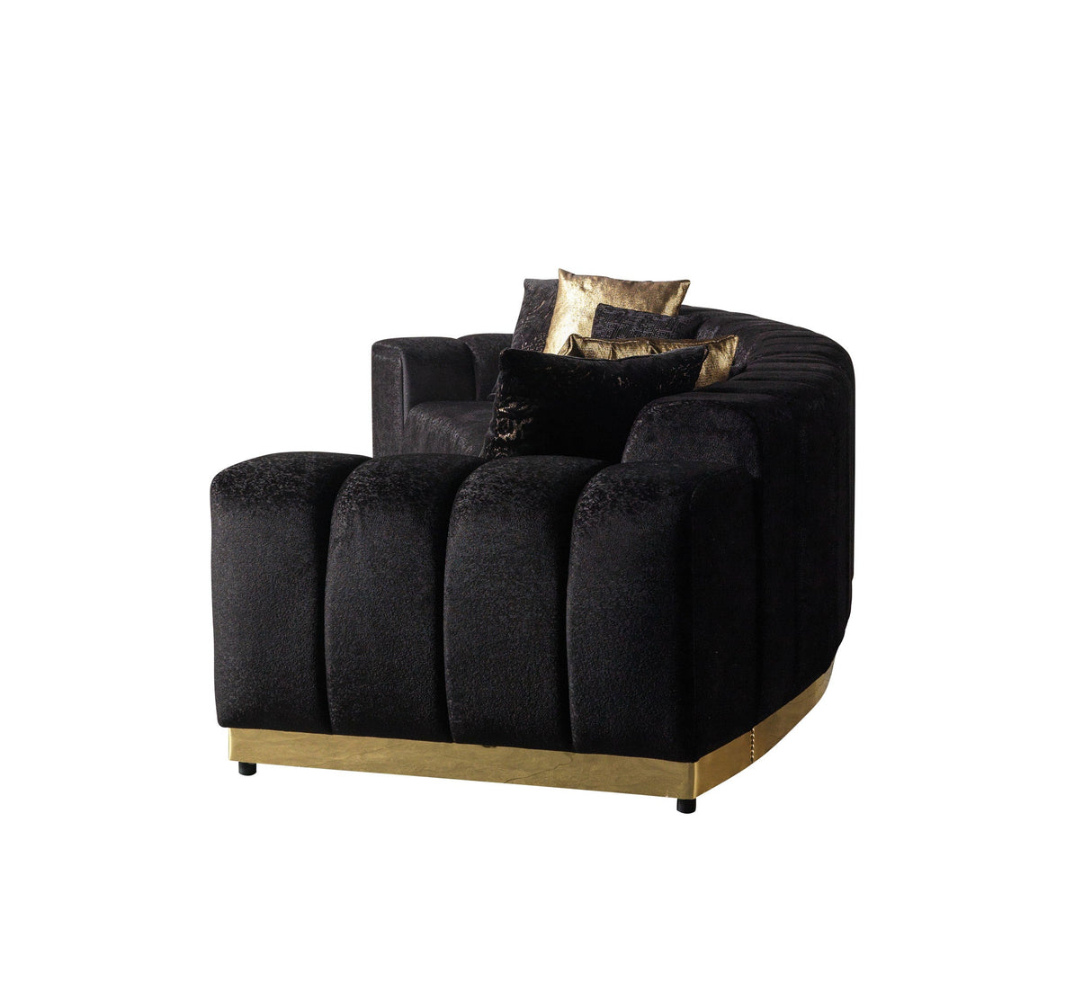 Michelle Black Velvet 3-Piece Curved 165" Sectional from Nova Furniture - Luna Furniture