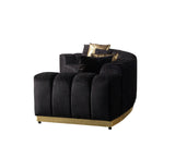 Michelle Black Velvet 3-Piece Curved 165" Sectional from Nova Furniture - Luna Furniture