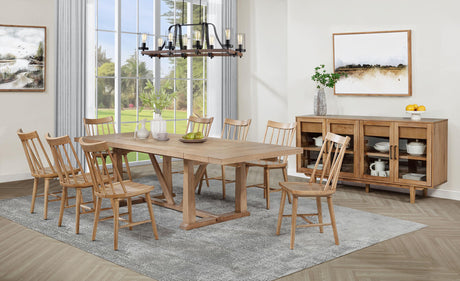 Middleton Brown and Black 10-piece Extension Leaf Dining Set from Coaster - Luna Furniture