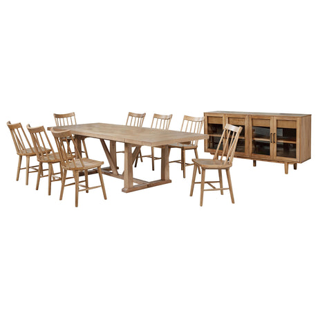 Middleton Brown and Black 10-piece Extension Leaf Dining Set from Coaster - Luna Furniture