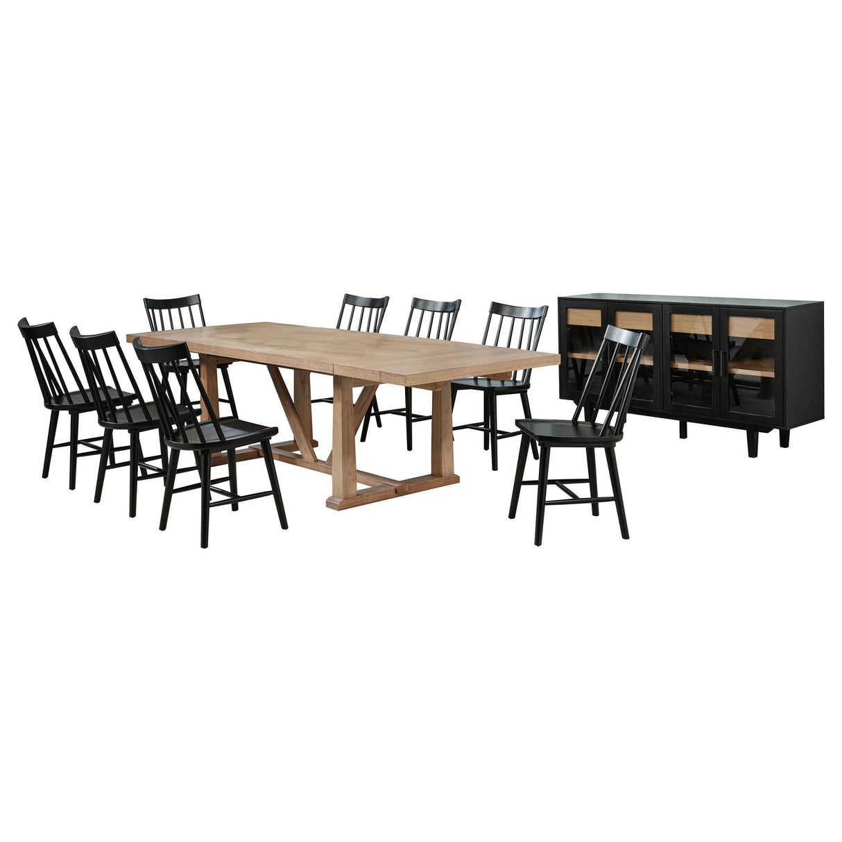 Middleton Natural Brown 10-piece Extension Leaf Dining Set from Coaster - Luna Furniture